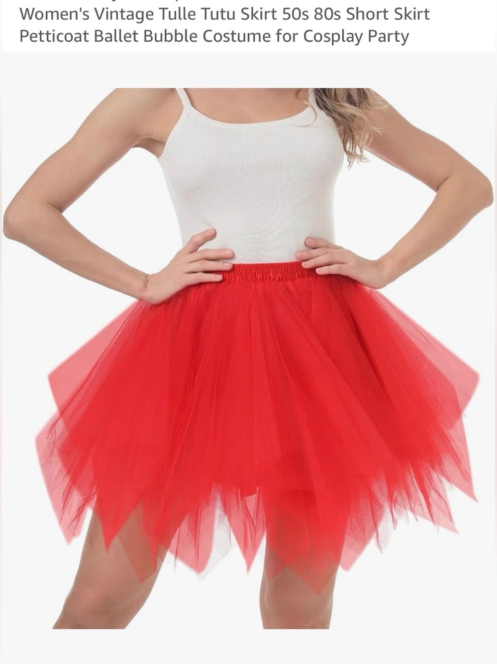 Women's Red Tulle Tutu Skirt - Classic Party & Dance Skirt